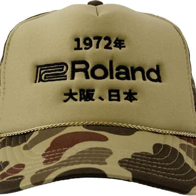 Roland Kanji Logo Trucker Hat - Green Camo image 1