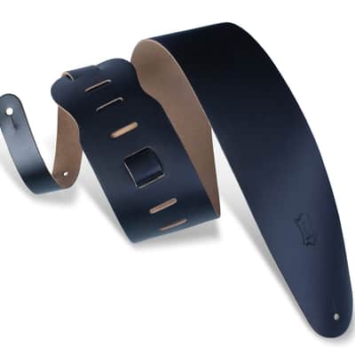 Levy's 3 1/2" Chrome-Tan Leather Bass Strap, Black image 1