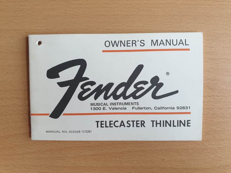 [Vintage] Fender Telecaster Thinline Owner's Manual 1972 (#3) image 1