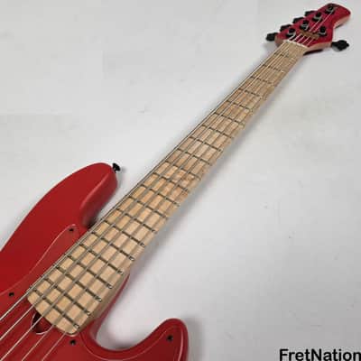 Marco Bass Guitars TFL-5 5-String 34.5" Satin Red Glockenklang - 9.84lbs image 16