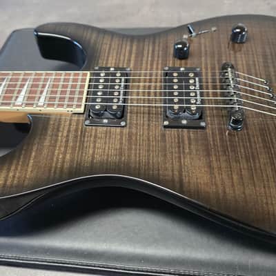 Jackson DINKY DK2 MIJ PRO SERIES Japan Translucent Black AAA Flame Top String-Through MJ Japanese Super Strat HH 2 USA Seymour Duncan Humbucker Fender Era image 6