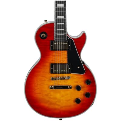 Epiphone Exclusive Les Paul Custom AAA Quilt Top Electric Guitar (with Gig Bag), Heritage Cherry Sunburst image 3
