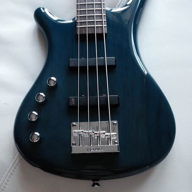 Lefty Warwick Rock Bass 4 2010 Trans Blue with Deluxe Gig Bag/Kit image 1