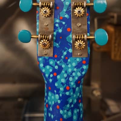 Hap "Michael Hapner" Hand Painted Guitar Blue Psychedelic Wall Art image 9
