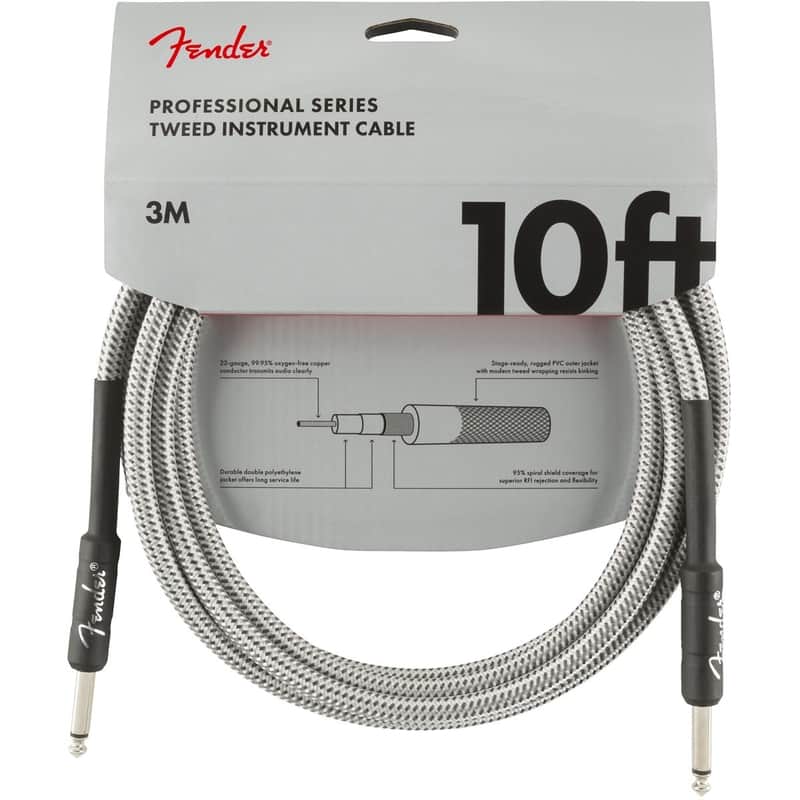 Immagine Fender Professional Series Instrument CAVO PER STRUMENTI DRITTO 3m White Tweed - 1