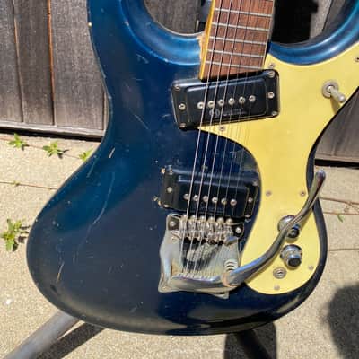 Vintage 1965 Mosrite Ventures Model Vibramute Ink Blue image 11