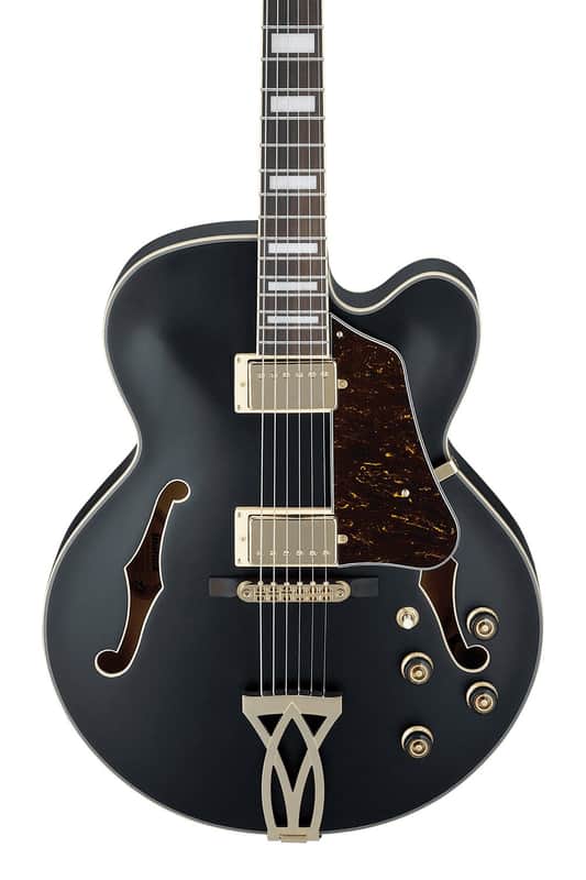 Ibanez Artcore AF75G Hollow Body Electric Guitar - Black Flat image 1