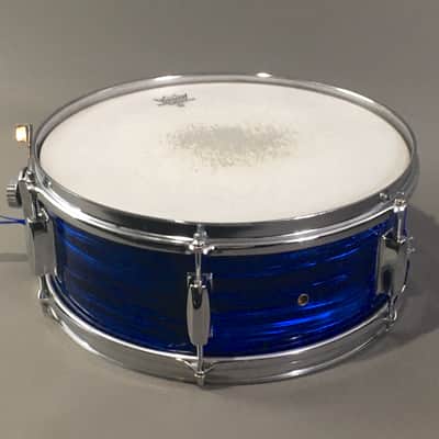 1960s Vintage 14” Snare Drum Tempro MIJ Japan Blue Oyster Pearl Custom Restored Super Rare Made in Japan image 8