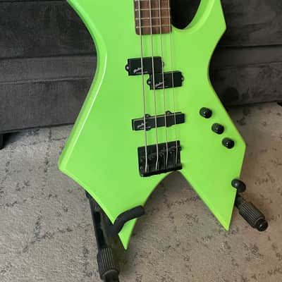 B.C. Rich NJ Series Warlock Bass 1985 - Lime Green MIJ image 2