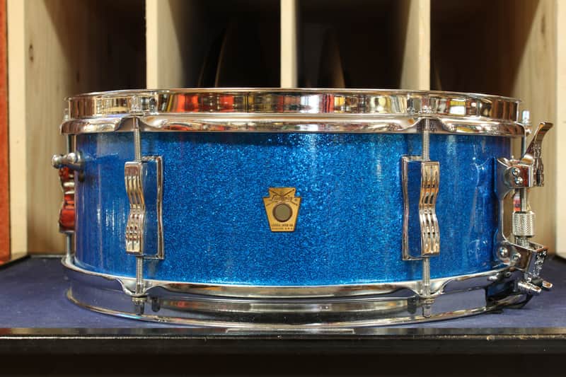 1960s Ludwig 5x14 Pioneer Snare Drum in Blue Sparkle image 1