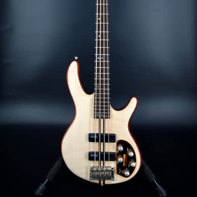 Cort A4 Plus FMMH OPN Artisan Series Figured Maple/Mahogany 4-String Bass - Open Pore Natural image 1