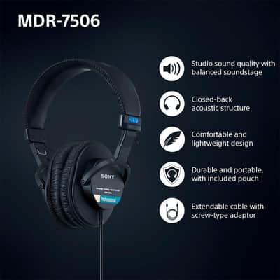 Sony Professional Large Diaphragm Headphones with Case and 1 Year Warranty image 7