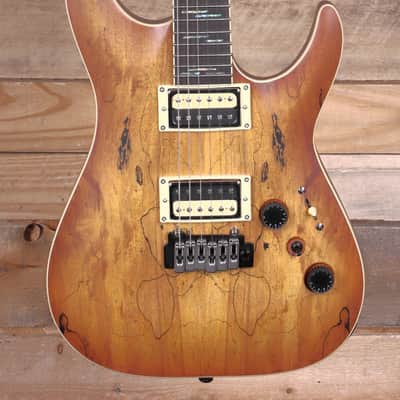 Schecter C-1 Exotic Spalted Maple Electric Guitar Satin Natural Vintage Burst image 1