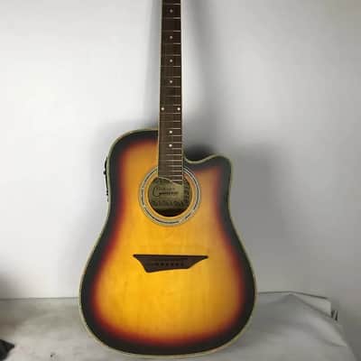 Sunburst Folk Acoustic Guitar Spruce Top Body with Maple Neck image 4