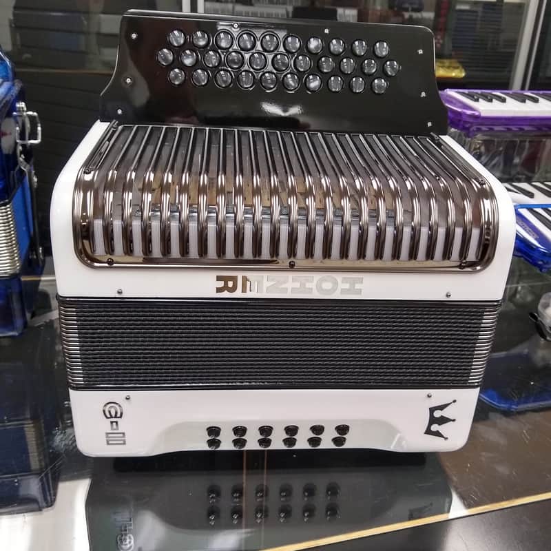 Hohner C-2 Button Accordion White Rainbow FBbEb image 1