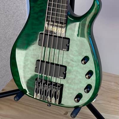 Modulus Graphite Quantum Q5 5-String Bass Guitar, 1997, Emerald Green image 5