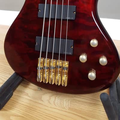 Immagine Schecter Diamond Series Elite 5 String Bass Black Cherry - 2