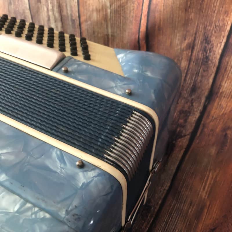 Crucianelli Sky Blue 60 Bass Vintage Accordion Made in Italy | Reverb
