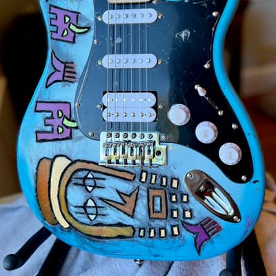 IYG Tribal Axe Custom Stratocaster-style Sky, living art, custom wired, mucho mojo tone machine! image 1