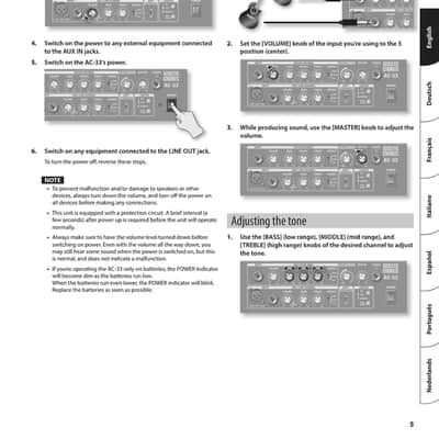 Roland AC-33 — Owners Manual User Guide Instructions — 15 Pages — USA Made image 3