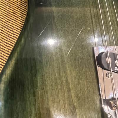 Wanderkauven Electric guitar - Transparent green burst finish with visible wood grain image 16