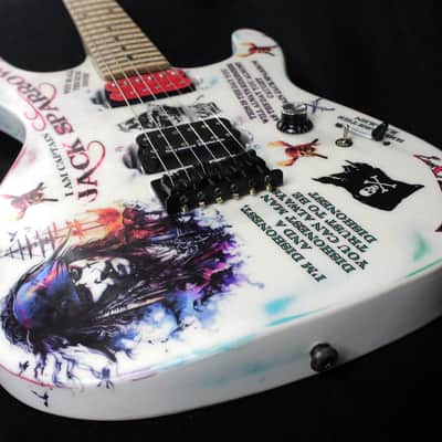 Custom Painted And Upgraded Dean Custom Zone Guitar - Aged and Worn With Graphics And Reverse Headstock image 19