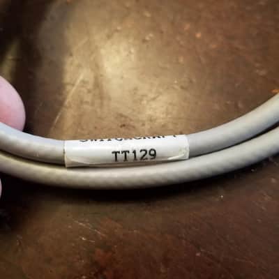 Switchcraft ONE (1) TT Jack Bantam Plug TT129 TT-129 72" patch cord cable balanced UL listed 1970s - grey plastic image 3