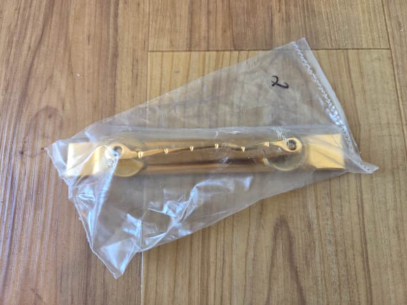NOS Vintage 1970's Bigsby Gold-Plated Aluminum Archtop Guitar Floating Bridge! image 1