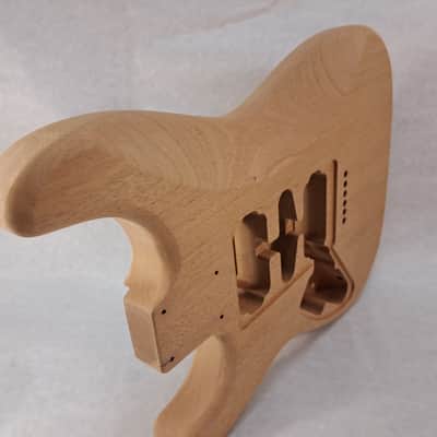 Unfinished 1 Pc. Mahogany HSH Hardtail guitar body - fits Fender Strat Stratocaster necks J1953 image 8