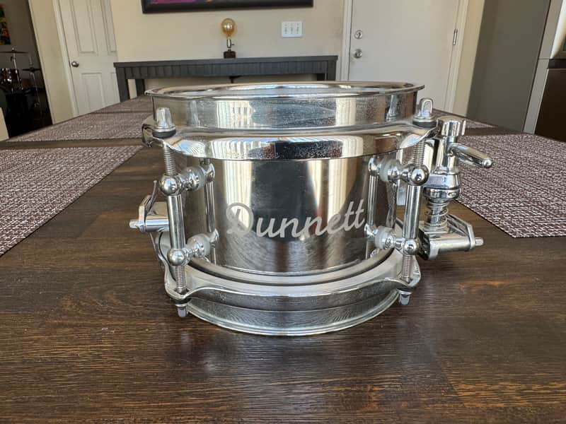 5”x6” (6” diameter) Dunnett Chrome over Steel Snare - Only one in the world! image 1