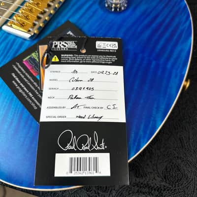 PRS Wood Library Custom 24 Flame Maple 10 Top, Torrified Flamed Maple Neck, Ebony FB - Blue Fade Satin 391905 image 14