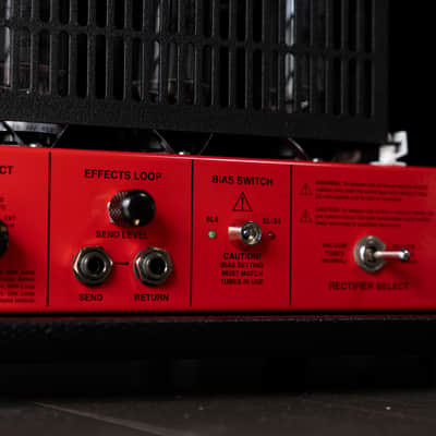 Mesa Boogie Limited Run 90’s Dual Rectifier Head Amplifier - Black Snake Vinyl, Rosso Scuderia Red Chassis image 9