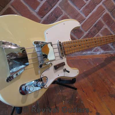 1970's Vintage Made in Japan Angelica Deluxe Tele Bass, all original with Case image 13