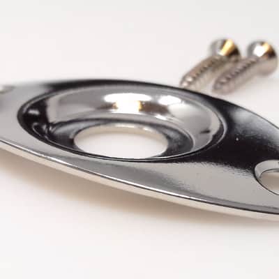True Custom Shop® Nickel Recessed Football Jack Plate & Screws for Fender Squier image 2