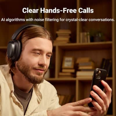 Edifier Active Noise Cancelling Headphones, Over Ear Bluetooth Headset, 92H Playtime Wired & Wireless Hi-Res Audio Certified, Fast Charging Clear Calls for Home Office Travel - Black image 5