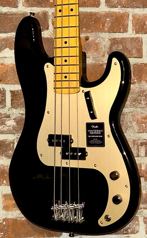 New Fender Vintera II '50s Precision Bass with Maple Fretboard  Black, Support An Indie Music Store! image 1