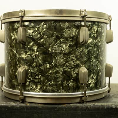 Vintage Slingerland 9x13 Black Diamond Pearl Radio King Tom image 6