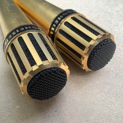 2x Sennheiser GOLD MD 415 N / nice set Vintage made in Germany 70’s Ultra rare GOLD version microphone set ! image 2
