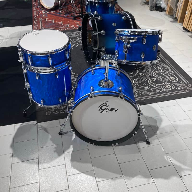 Gretsch CT1-J404 Catalina Club Round Badge 8x12 / 14x14 / 14x20 / 5.5x14" 4pc Drum Kit 2015 - Present - Blue Satin Flame image 1