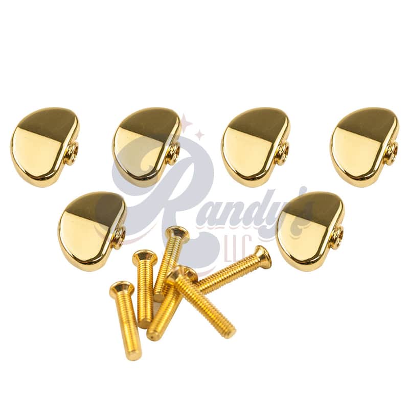 Kluson Replacement Tuner Buttons for Contemporary Diecast Series (6-Pack) Kidneybean - Fits Gibson® CLOSEOUT-Gold - KTMB03G - Gold image 1