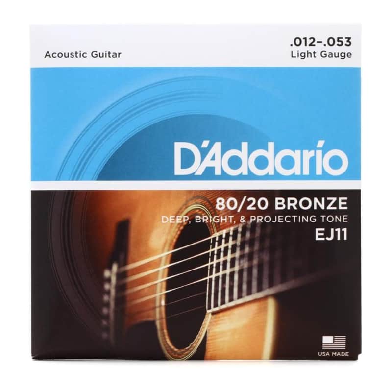 D'Addario EJ11 80/20 Bronze Light Acoustic Guitar Strings, .012 - .053 image 1