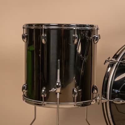 1970s Slingerland Black Chrome Drum Set 14x24 9x13 and 16x16 image 4