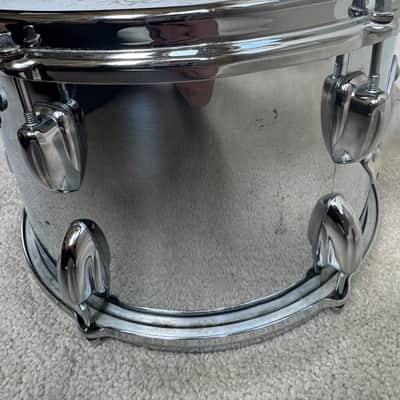 Slingerland Vintage 12” x 8” Chrome Tom Drum - Brass Hoops 60s - Chrome image 4