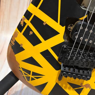 EVH Limited Ed. Striped Series Frankie MN BLK/YLW image 4