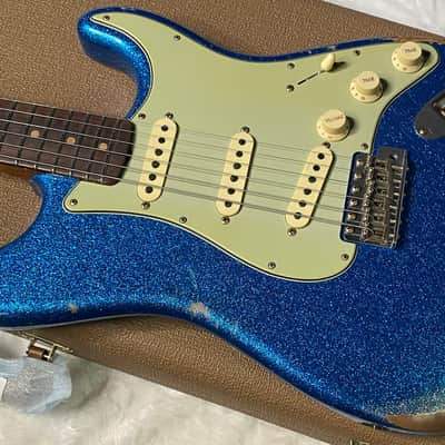 NEW ! Fender Custom Shop Limited Edition 1960's DUALMAG II Stratocaster - Journeyman Relic - Aged Blue Sparkle Finish - AAA Rosewood Board - Authorized Dealer - 7.9lbs - G07110 image 9