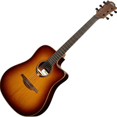 LAG T118DCE-BRS Tramontane 118 Dreadnought Cutaway Acoustic Electric Brown Shadow image 4