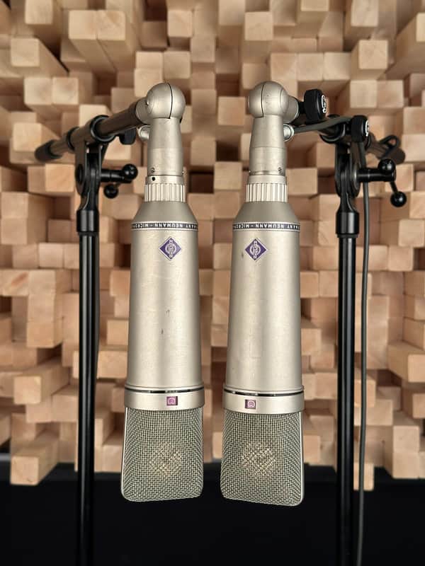 Vintage Neumann U87 Condenser Microphone Matched Stereo Pair! Sequential SN! 1971 U 87 With Swivel Mounts. Rare! image 1