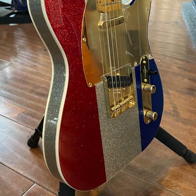 Fender Buck Owens Signature Telecaster 2024 - Red/Silver/Blue Sparkle 7lbs. 15.2oz. #MX24068200 image 5