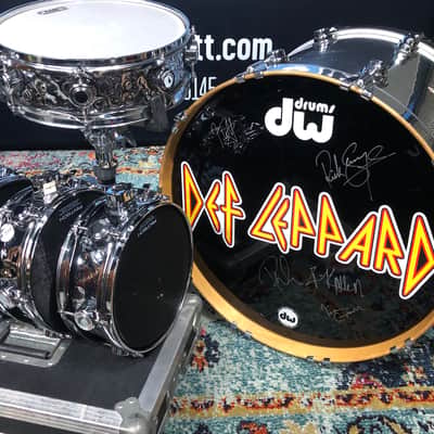 DW/Hart Dynamics Rick Allen's Def Leppard, 2002 "X" Tour Drum Set (#3). Autographed by the whole band. Authenticated! image 1