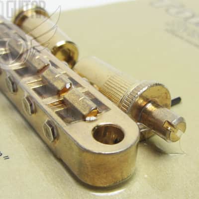 TonePros PreNotched Metric TuneOMatic Bridge T3BT-AG Aged Gold
